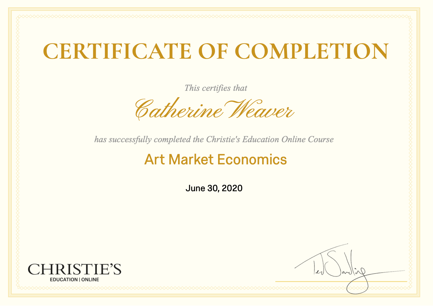 ChristiesAMEcertificate2020